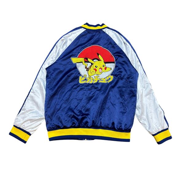 Pokemon Pikachu Satin Bomber Sukajan Jacket Men's Medium Nintendo - Picture 1 of 10